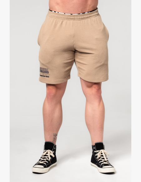 NEBBIA • NEBBIA Teplákové kraťasy GYM BRO béžové • Nebshop.cz