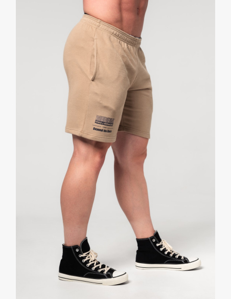 NEBBIA • NEBBIA Teplákové kraťasy GYM BRO béžové • Nebshop.cz