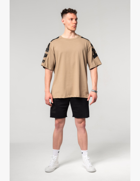 NEBBIA • NEBBIA Oversized tričko LIFTING CLUB béžové • Nebshop.sk