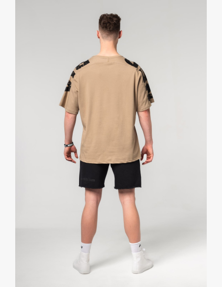 NEBBIA • NEBBIA T-shirt oversized LIFTING CLUB beige • Nebshop.cz
