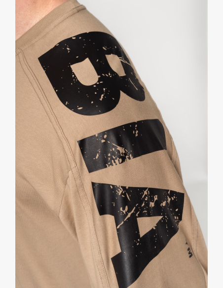 NEBBIA • NEBBIA T-shirt oversized LIFTING CLUB beige • Nebshop.cz