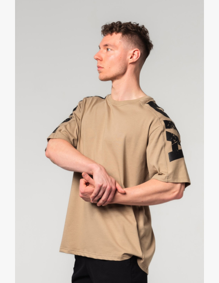 NEBBIA • NEBBIA T-shirt oversized LIFTING CLUB beige • Nebshop.cz