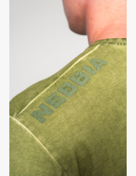 NEBBIA • NEBBIA Omyté oversized tričko HERITAGE zelené • Nebshop.sk