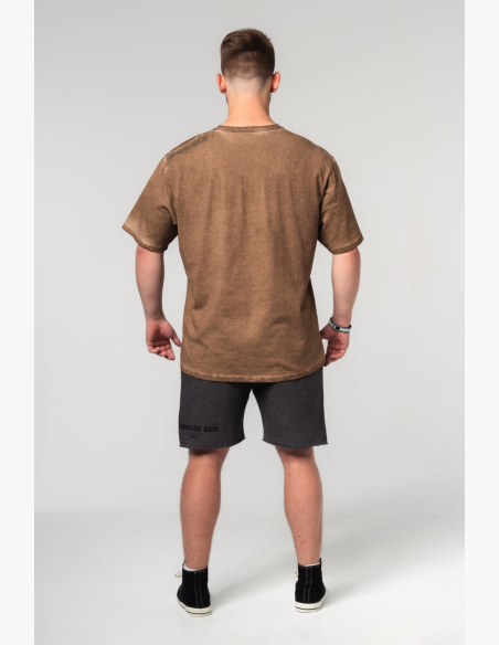 NEBBIA • NEBBIA Omyté oversized tričko HERITAGE hnede • Nebshop.sk