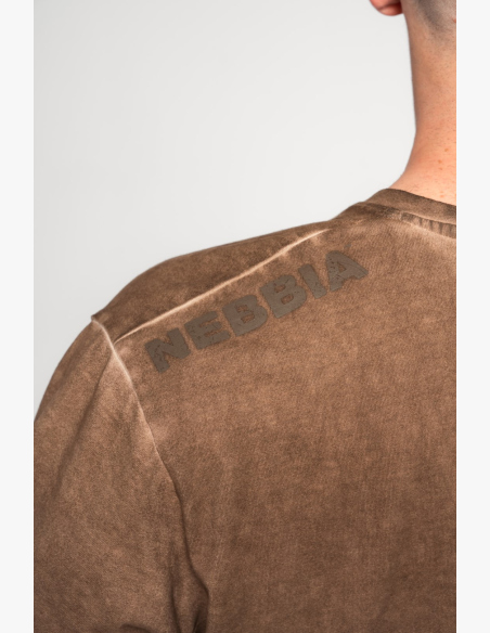 NEBBIA • NEBBIA Tričko oversized Washed-off HERITAGE marrone • Nebshop.it