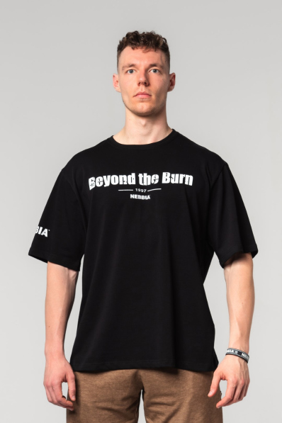 NEBBIA • NEBBIA T-shirt in cotone heavyweight GRIND nero • Nebshop.cz