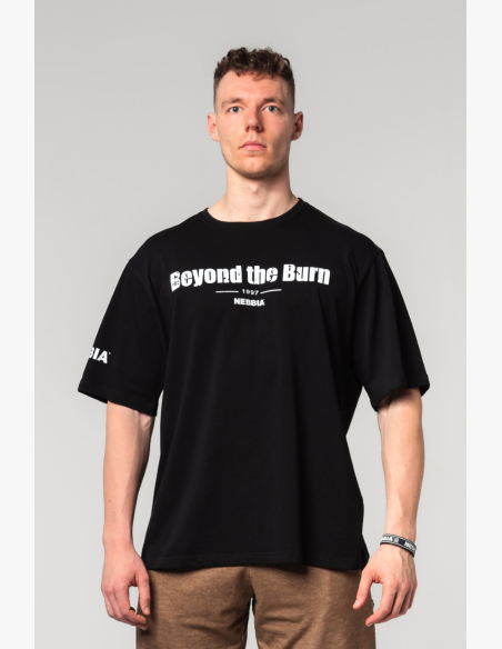 NEBBIA • NEBBIA T-shirt in cotone heavyweight GRIND nero • Nebshop.cz
