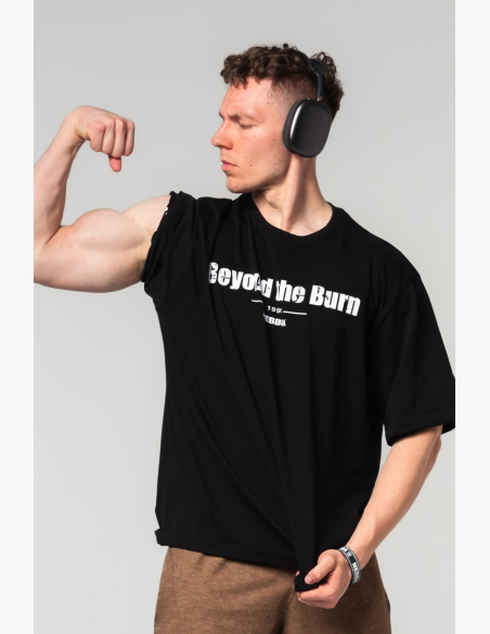 NEBBIA • NEBBIA Bavlnené heavyweight tričko GRIND čierne • Nebshop.sk