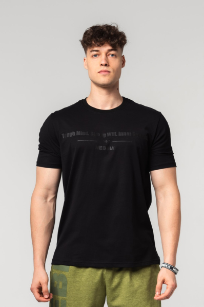 NEBBIA • NEBBIA Muscle fit tričko FLEXIN' černé • Nebshop.cz