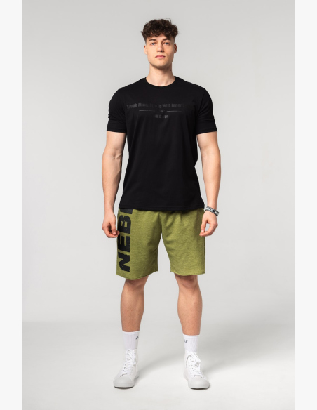 NEBBIA • NEBBIA Muscle fit tričko FLEXIN' čierne • Nebshop.sk