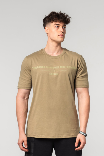 NEBBIA • NEBBIA Muscle fit tričko FLEXIN' zelené • Nebshop.sk