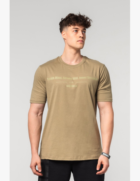 NEBBIA • NEBBIA Muscle fit tričko FLEXIN' zelené • Nebshop.sk