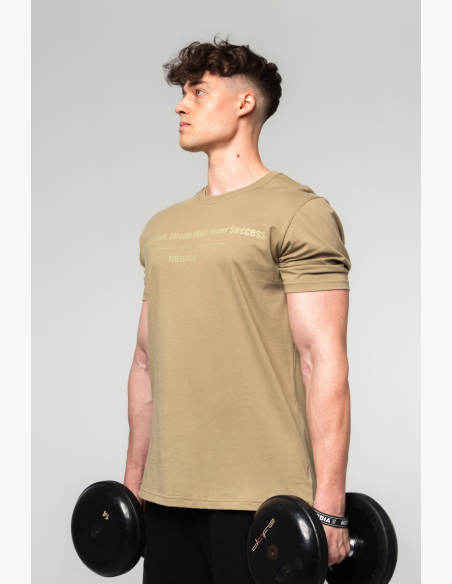 NEBBIA • NEBBIA Muscle fit tričko FLEXIN' zelené • Nebshop.sk