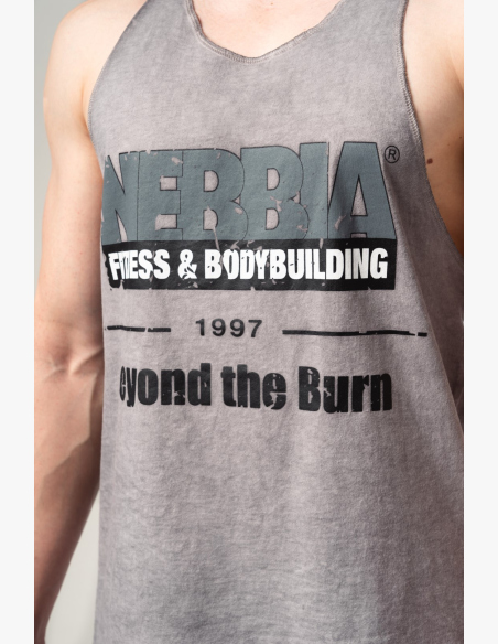 NEBBIA • NEBBIA Washed-off oversized tank top MAX OUT gray • Nebshop.cz