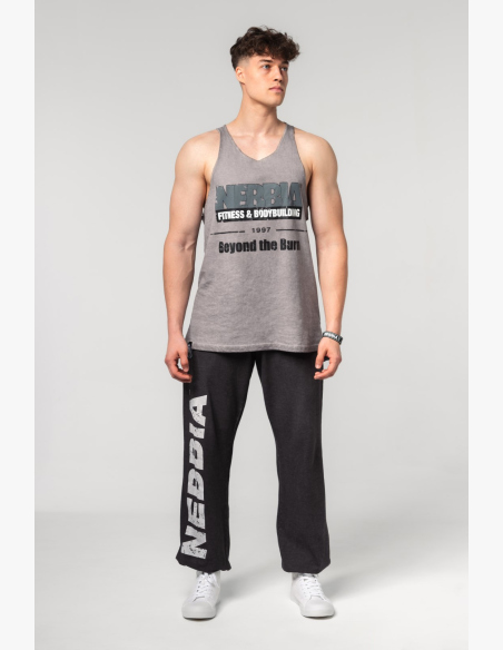 NEBBIA • NEBBIA Washed-off oversized tank top MAX OUT gray • Nebshop.cz