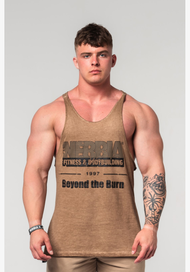 NEBBIA • NEBBIA Washed-off oversized tank top MAX OUT brown • Nebshop.cz NEBBIA • NEBBIA Washed-off oversized tank top MAX OUT brown • Nebshop.cz