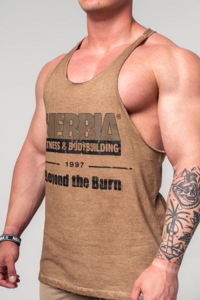 NEBBIA • NEBBIA Washed-off oversized tank top MAX OUT brown • Nebshop.cz 2