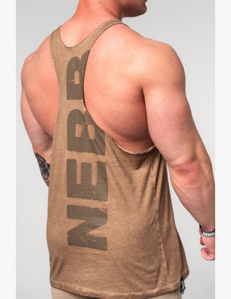 NEBBIA • NEBBIA Canotta oversize MAX OUT lavata marrone • Nebshop.cz