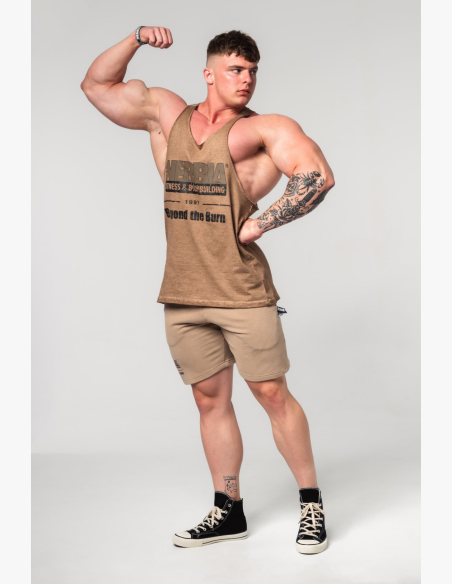 NEBBIA • NEBBIA Washed-off oversized tank top MAX OUT brown • Nebshop.cz