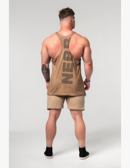 NEBBIA • NEBBIA Washed-off oversized tank top MAX OUT brown • Nebshop.cz