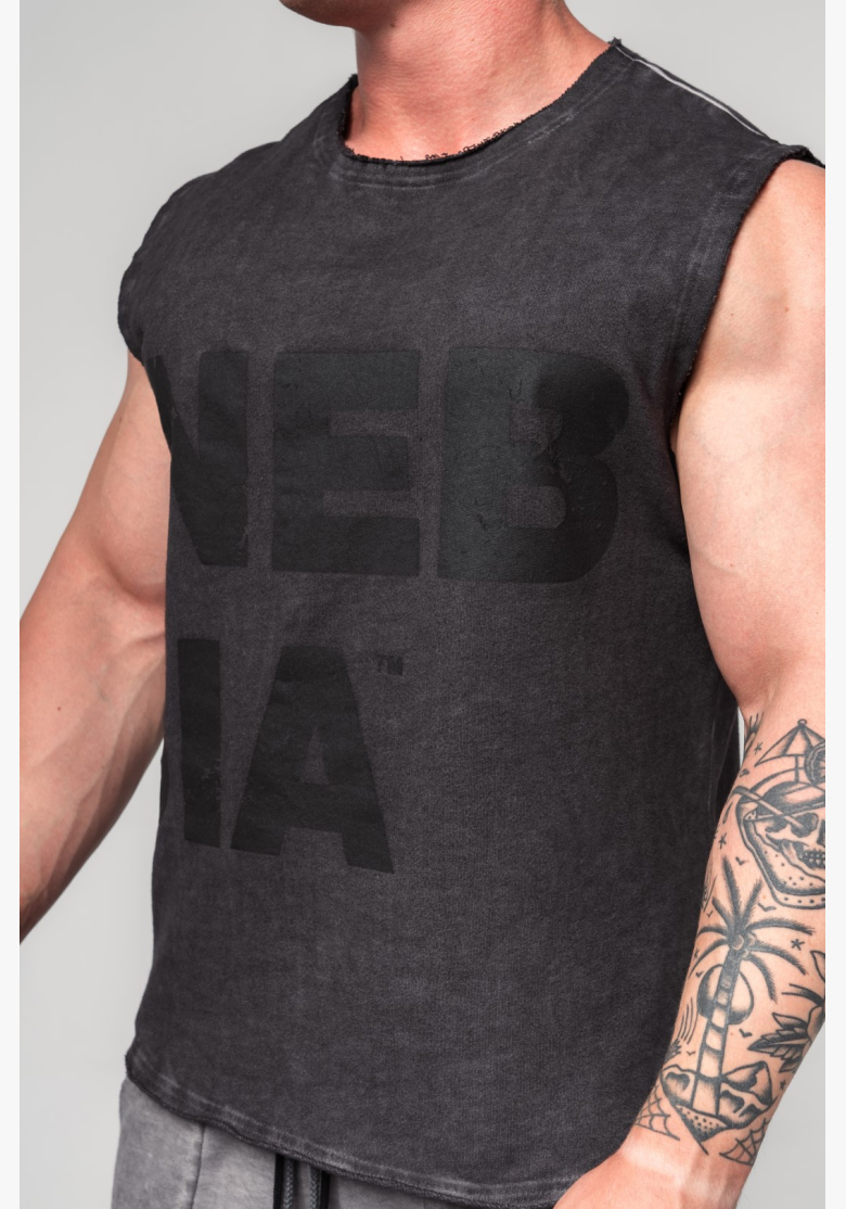NEBBIA • NEBBIA Washed-off mikina bez rukávov BEASTIN' čierna • Nebshop.sk NEBBIA • NEBBIA Washed-off mikina bez rukávov BEASTIN' čierna • Nebshop.sk