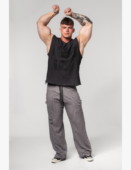 NEBBIA • NEBBIA Washed-off sleeveless hoodie BEASTIN' black • Nebshop.cz