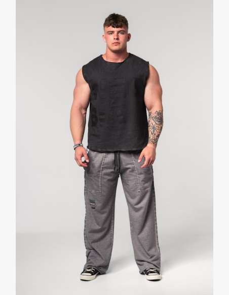 NEBBIA • NEBBIA Washed-off sleeveless hoodie BEASTIN' black • Nebshop.cz