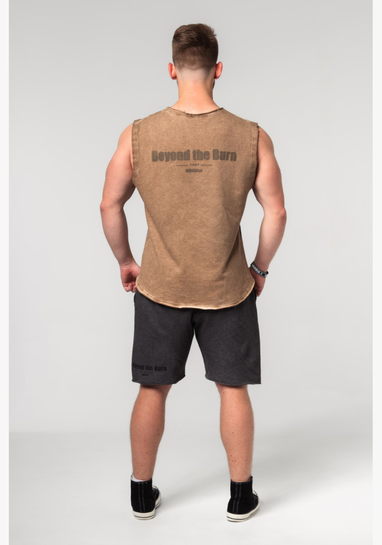 NEBBIA • NEBBIA Washed-off sleeveless sweatshirt BEASTIN' brown • Nebshop.cz NEBBIA • NEBBIA Washed-off sleeveless sweatshirt BEASTIN' brown • Nebshop.cz