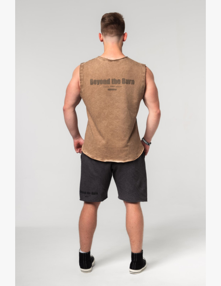 NEBBIA • NEBBIA Washed-off sleeveless sweatshirt BEASTIN' brown • Nebshop.cz