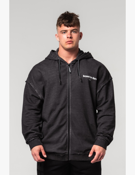 NEBBIA • NEBBIA Vypraná mikina na zips GYM BRO čierna • Nebshop.sk