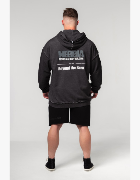 NEBBIA • NEBBIA Felpa con zip GYM BRO nera • Nebshop.cz