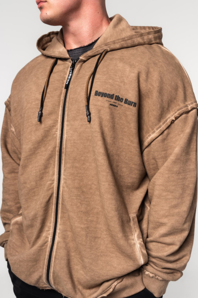 NEBBIA • NEBBIA Umyté mikiny na zips GYM BRO hnedá • Nebshop.sk 2