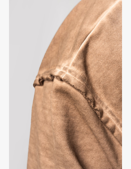 NEBBIA • NEBBIA Washed-off mikina na zip GYM BRO hnědá • Nebshop.cz