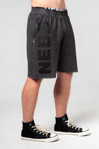 NEBBIA • NEBBIA Wash-out teplákové šortky NO BS čierne • Nebshop.sk