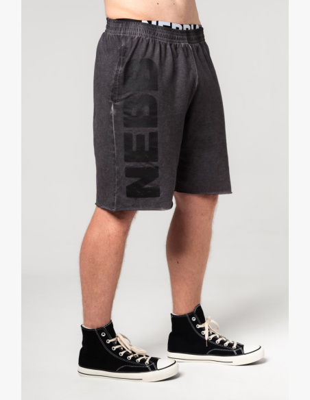 NEBBIA • NEBBIA Wash-out teplákové šortky NO BS čierne • Nebshop.sk