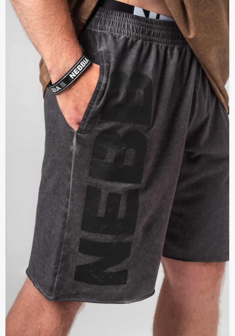 NEBBIA • NEBBIA Washed-off sweatshorts NO BS black • Nebshop.cz NEBBIA • NEBBIA Washed-off sweatshorts NO BS black • Nebshop.cz