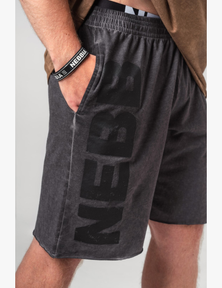 NEBBIA • NEBBIA Wash-out teplákové šortky NO BS čierne • Nebshop.sk
