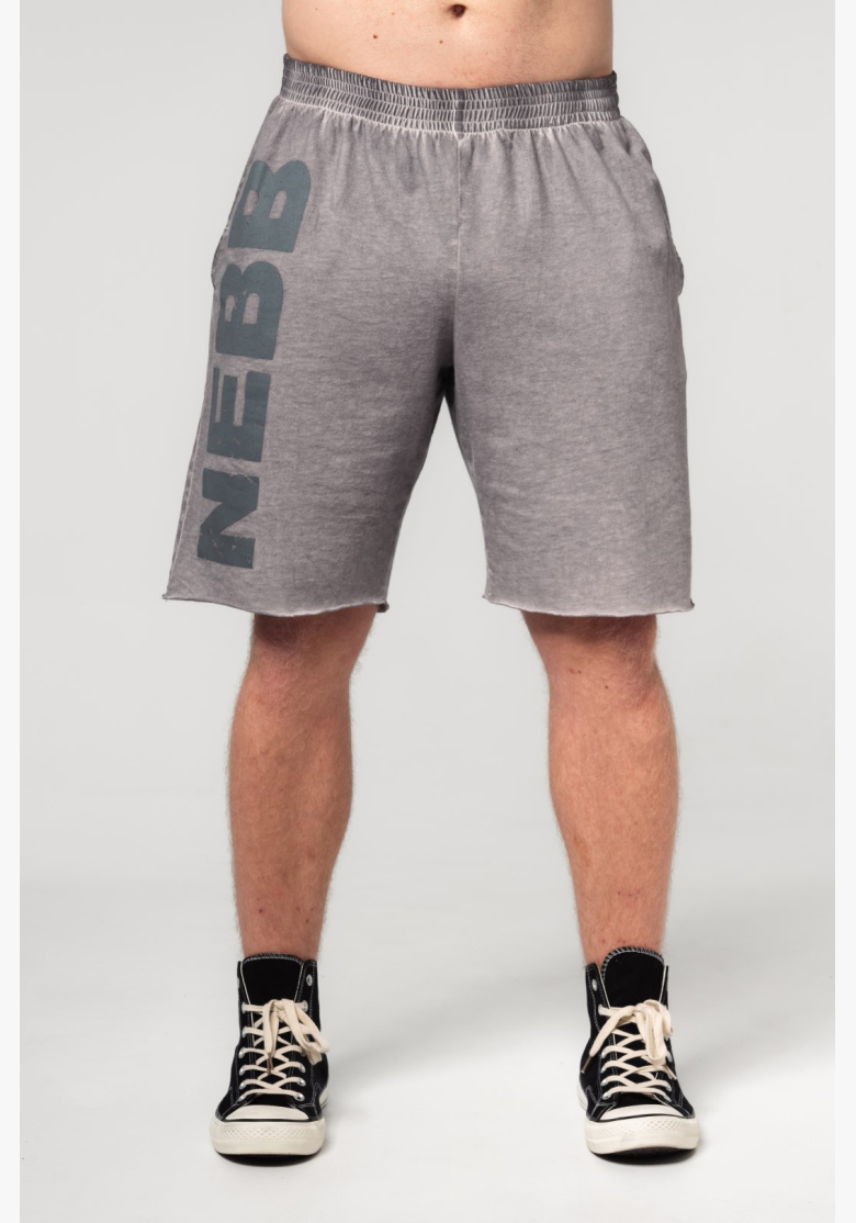 NEBBIA • NEBBIA Washed-off sweatshorts NO BS gray • Nebshop.cz NEBBIA • NEBBIA Washed-off sweatshorts NO BS gray • Nebshop.cz