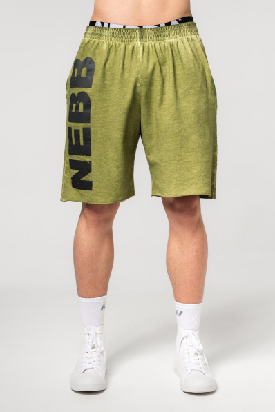 NEBBIA • NEBBIA Umývané teplákové šortky NO BS zelené • Nebshop.sk