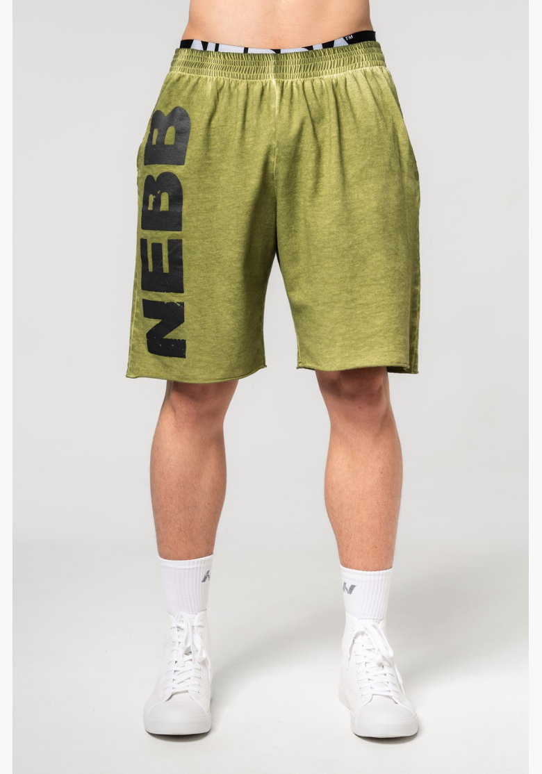 NEBBIA • NEBBIA Washed-off sweat shorts NO BS green • Nebshop.cz NEBBIA • NEBBIA Washed-off sweat shorts NO BS green • Nebshop.cz