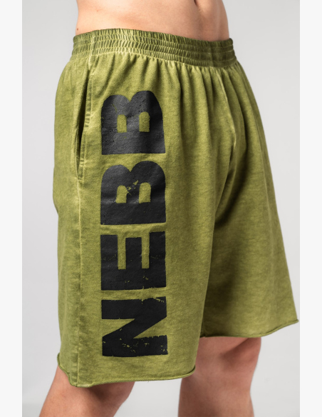 NEBBIA • NEBBIA Umývané teplákové šortky NO BS zelené • Nebshop.sk