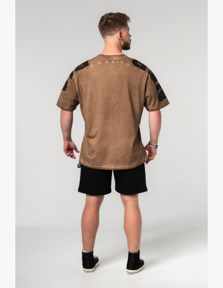 NEBBIA • NEBBIA Maglietta oversized lavata LIFTING CLUB marrone • Nebshop.it