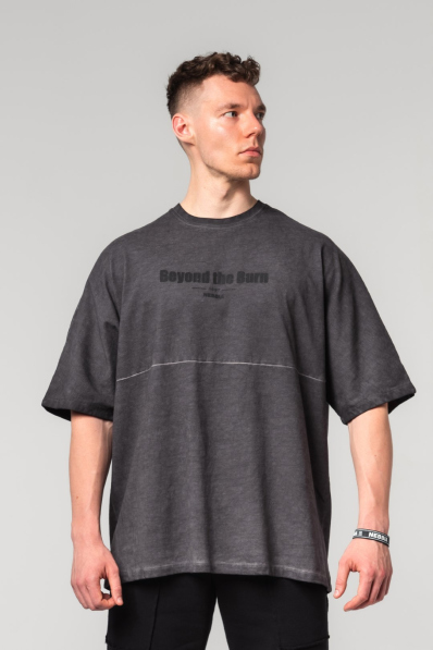 NEBBIA • NEBBIA Oprané oversized tričko NO SHORTCUTS čierne • Nebshop.sk