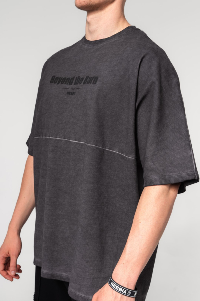 NEBBIA • NEBBIA Oprané oversized tričko NO SHORTCUTS čierne • Nebshop.sk 2