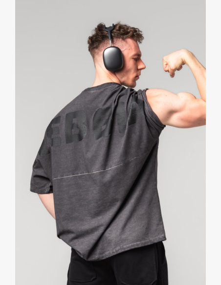 NEBBIA • NEBBIA T-shirt oversize lavato NO SHORTCUTS nero • Nebshop.it