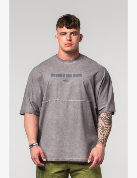 NEBBIA • NEBBIA Tričko oversize Washed-off NO SHORTCUTS grigio • Nebshop.cz