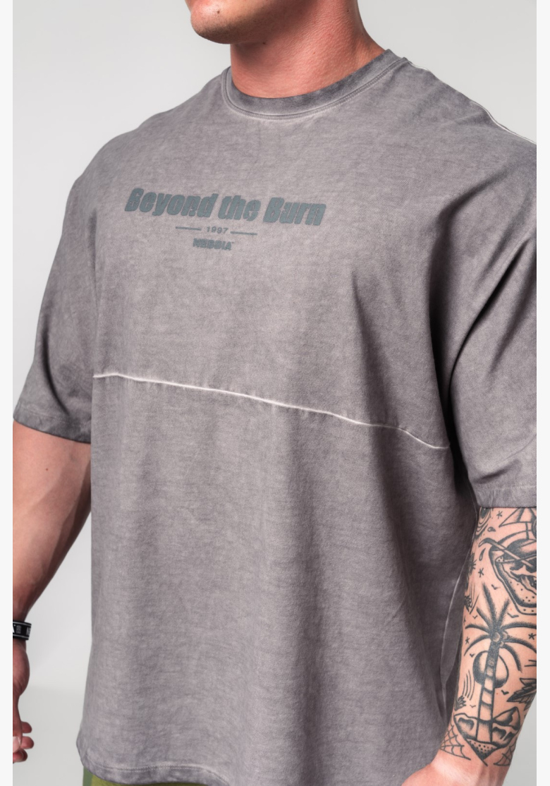 NEBBIA • NEBBIA Washed-off oversized t-shirt NO SHORTCUTS gray • Nebshop.com NEBBIA • NEBBIA Washed-off oversized t-shirt NO SHORTCUTS gray • Nebshop.com