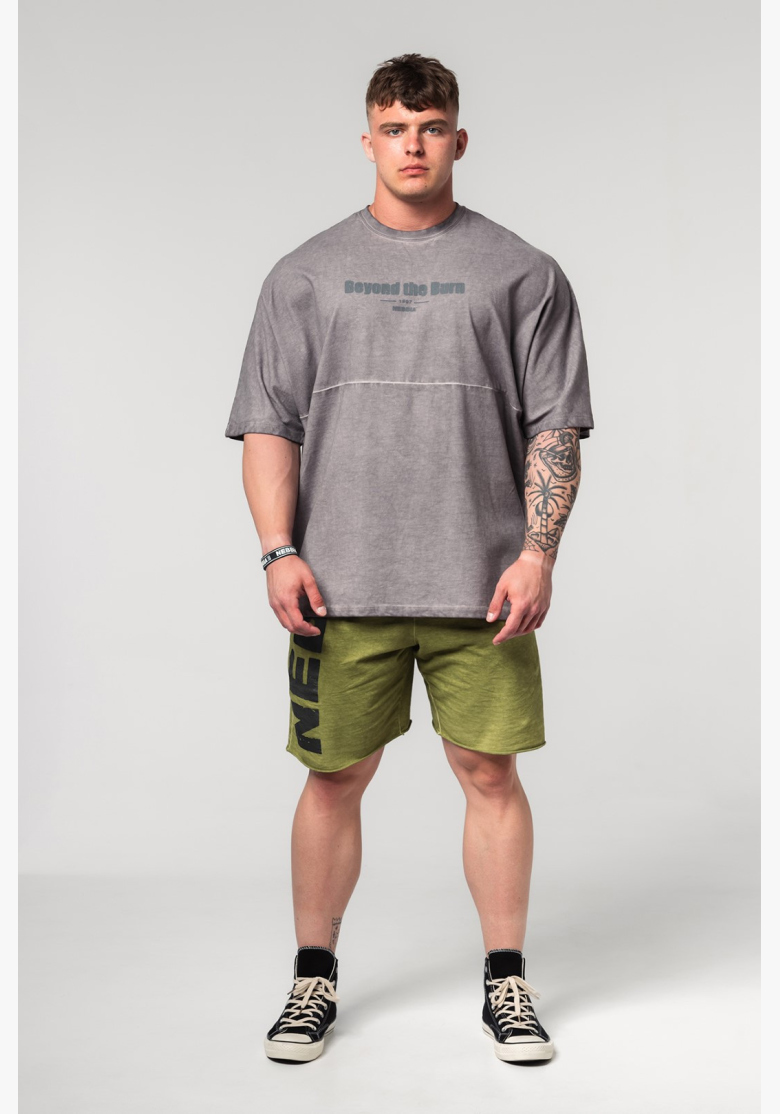 NEBBIA • NEBBIA Washed-off oversized t-shirt NO SHORTCUTS gray • Nebshop.com NEBBIA • NEBBIA Washed-off oversized t-shirt NO SHORTCUTS gray • Nebshop.com