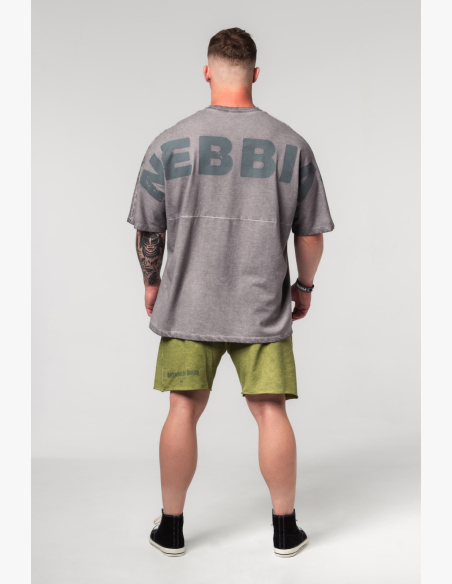 NEBBIA • NEBBIA Vyprané oversized tričko NO SHORTCUTS šedé • Nebshop.sk