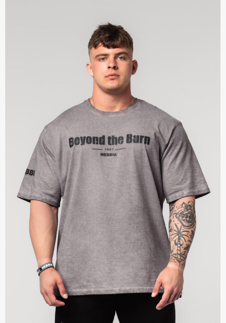 NEBBIA • NEBBIA Washed-off cotton heavyweight t-shirt GRIND gray • Nebshop.cz NEBBIA • NEBBIA Washed-off cotton heavyweight t-shirt GRIND gray • Nebshop.cz